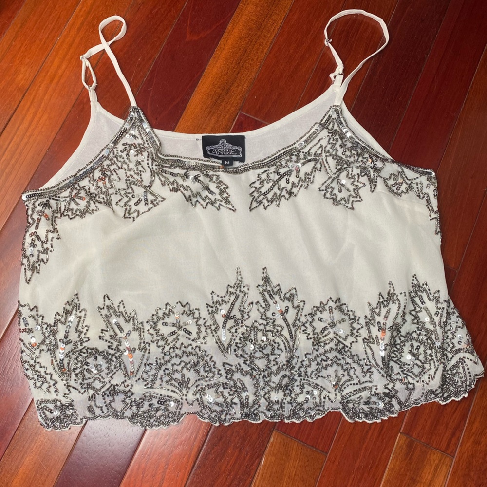 Urban Outfitters Angie Beaded Camisole Tank Size M